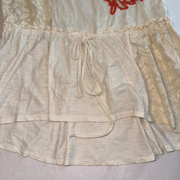 Anthropologie Ric Rac Ivory Lace Tunic Sleeveless Tank Drawstring Womens Medium - Picture 3 of 11